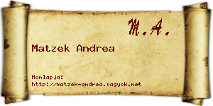 Matzek Andrea névjegykártya